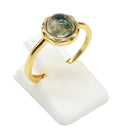 Bague Argent 925 Agate Mousse Ronde - Plaquée Or