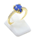 Bague Argent 925 Lapis Lazuli Goutte - Plaquée Or