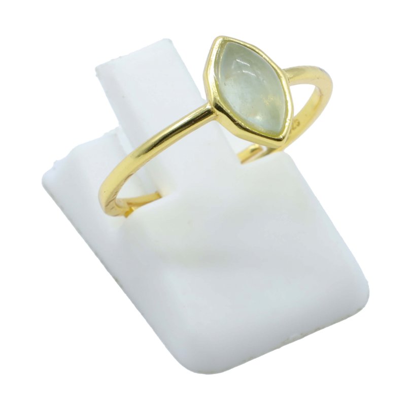 Bague Argent 925 Aigue-Marine Marquise - Plaquée Or