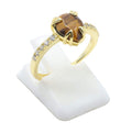 Bague Argent 925 Oeil de Tigre Goutte - Plaquée Or