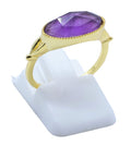 Bague Argent 925 Améthyste Ovale - Plaquée Or