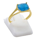 Bague Argent 925 Apatite Rectangle - Plaquée Or