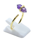 Bague Argent 925 Améthyste Pointe - Plaquée Or