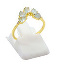 Bague Argent 925 Aigue Marine Diadème - Plaquée Or