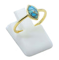 Bague Argent 925 Turquoise Marquise - Plaquée Or