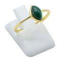 Bague Argent 925 Malachite Marquise - Plaquée Or