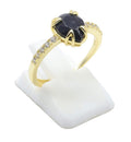Bague Argent 925 Onyx Goutte - Plaquée Or