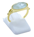 Bague Argent 925 Aigue Marine Ovale - Plaquée Or