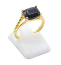 Bague Argent 925 Onyx Rectangle - Plaquée Or