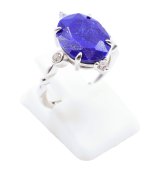 Bague Argent 925 Lapis Lazuli Ovale Impérial - Taille Réglable