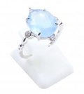 Bague Argent 925 Aigue Marine Ovale Impérial - Taille Réglable