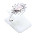 Bague Argent 925 'Œil Solaire' - Quartz Rose - Taille Réglable
