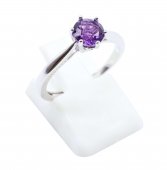 Bague Argent 925 'Rond Sublime' - Améthyste - Taille Réglable
