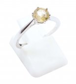 Bague Argent 925 'Rond Sublime' - Citrine - Taille Réglable