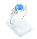 Bague Argent 925 'Flocon d'Argent' - Apatite - Taille Réglable