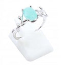 Bague Argent 925 'Murmure de Laurier' - Amazonite - Taille Réglable