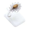 Bague Argent 925 'Œil Solaire' - Œil de Tigre - Taille Réglable