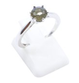 Bague Argent 925 'Rond Sublime' - Labradorite - Taille Réglable