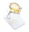 Bague Argent 925 Citrine Ovale Impérial - Taille Réglable