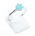 Bague Argent 925 'Rond Sublime' - Amazonite - Taille Réglable