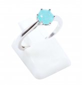 Bague Argent 925 'Rond Sublime' - Amazonite - Taille Réglable