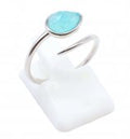 Bague Argent 925 'Serpent Argenté' - Amazonite - Taille Réglable