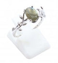 Bague Argent 925 'Murmure de Laurier' - Labradorite - Taille Réglable