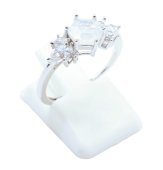 Bague Argent 925 'Flocon d'Argent' - Pierre de Lune - Taille Réglable