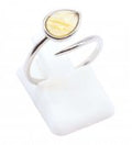 Bague Argent 925 'Serpent Argenté' - Citrine - Taille Réglable