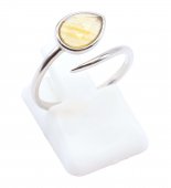 Bague Argent 925 'Serpent Argenté' - Citrine - Taille Réglable