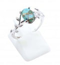 Bague Argent 925 'Murmure de Laurier' - Turquoise - Taille Réglable