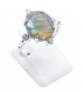 Bague Argent 925 Labradorite Ovale Impérial - Taille Réglable