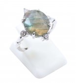 Bague Argent 925 Labradorite Ovale Impérial - Taille Réglable