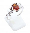 Bague Argent 925 'Murmure de Laurier' - Grenat - Taille Réglable