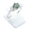 Bague Argent 925 'Flocon d'Argent' - Agate Mousse - Taille Réglable