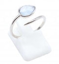 Bague Argent 925 'Serpent Argenté' - Aigue Marine - Taille Réglable