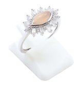 Bague Argent 925 'Œil Solaire' - Pierre de Soleil - Taille Réglable