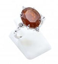 Bague Argent 925 Grenat Ovale Impérial - Taille Réglable
