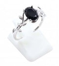 Bague Argent 925 'Murmure de Laurier' - Onyx - Taille Réglable