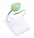 Bague Argent 925 'Serpent Argenté' - Jade Vert - Taille Réglable