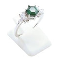 Bague Argent 925 'Flocon d'Argent' - Malachite - Taille Réglable
