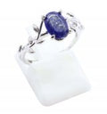 Bague Argent 925 'Murmure de Laurier' - Lapis Lazuli - Taille Réglable