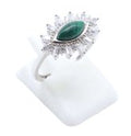 Bague Argent 925 'Œil Solaire' - Malachite - Taille Réglable