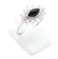 Bague Argent 925 'Œil Solaire' - Onyx - Taille Réglable