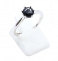 Bague Argent 925 'Rond Sublime' - Onyx - Taille Réglable