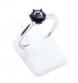 Bague Argent 925 'Rond Sublime' - Onyx - Taille Réglable