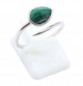 Bague Argent 925 'Serpent Argenté' - Malachite - Taille Réglable