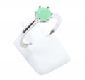 Bague Argent 925 'Rond Sublime' - Jade Vert - Taille Réglable
