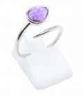 Bague Argent 925 'Serpent Argenté' - Améthyste - Taille Réglable