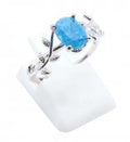 Bague Argent 925 'Murmure de Laurier' - Apatite - Taille Réglable